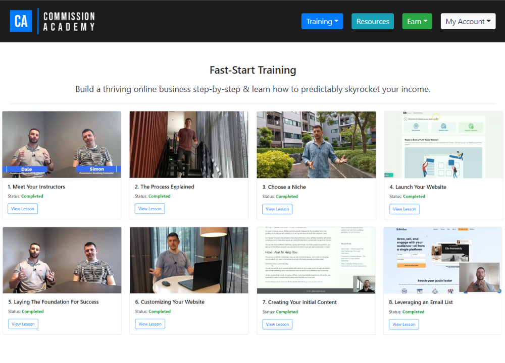 commission academy training modules commission academy reviews